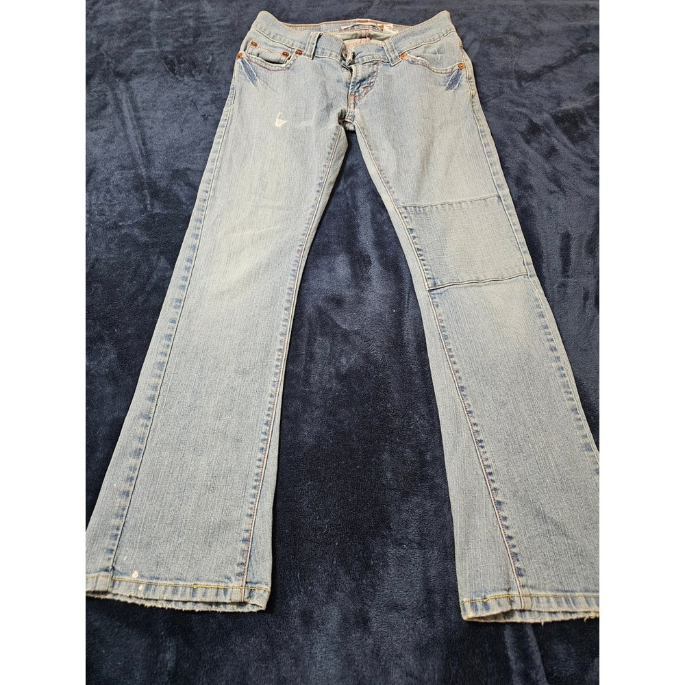 Levis 521 Slouch Flare Jeans Womens 5M Light Wash Low Rise Flap Pocket Denim
